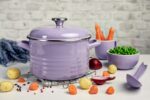 Garnek emaliowany z emaliowaną pokrywką 24 cm, 6,75 l, jasnofioletowy, kolekcja Waves - obrazek 2