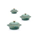 Zestaw niskich garnków emaliowanych Marble - 1.5 l + 2.9 l + 5 l