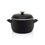 Garnek emaliowany z emaliowaną pokrywką 24 cm 7.5L, czarny, kolekcja Black