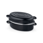 Brytfanna emaliowana Lux 34 cm, czarna, kolekcja Black