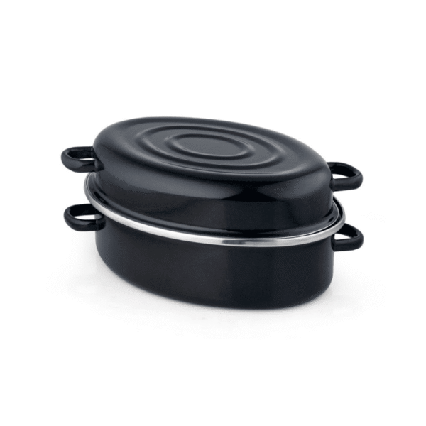 Brytfanna emaliowana Lux 34 cm, czarna, kolekcja Black
