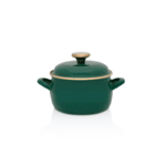 Garnek emaliowany 16 cm 2.2L, ciemnozielony, Dark Green