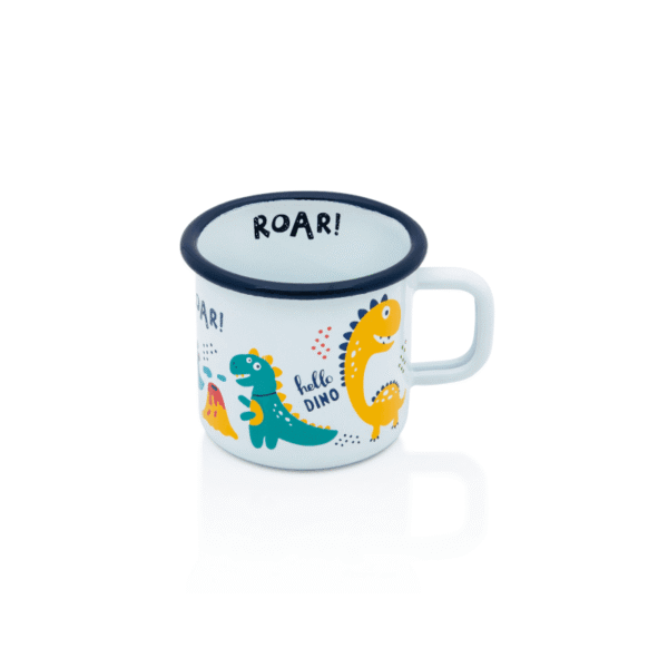 Kubek emaliowany 8cm 0.37L, biały, Dino
