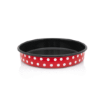 Okrągła forma do pieczenia 30 cm średnicy, czerwona, Dots on red