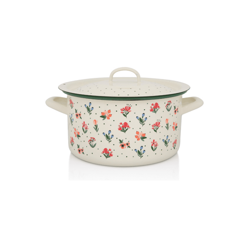 Flowers-Garnek-emaliowany-ze-emaliowana-pokrywka-22-cm-jasnokremowy.png Klasyczny garnek emaliowany z emaliowaną pokrywką 22 cm, 5 l, jasnokremowy, kolekcja Flowers - obrazek 1