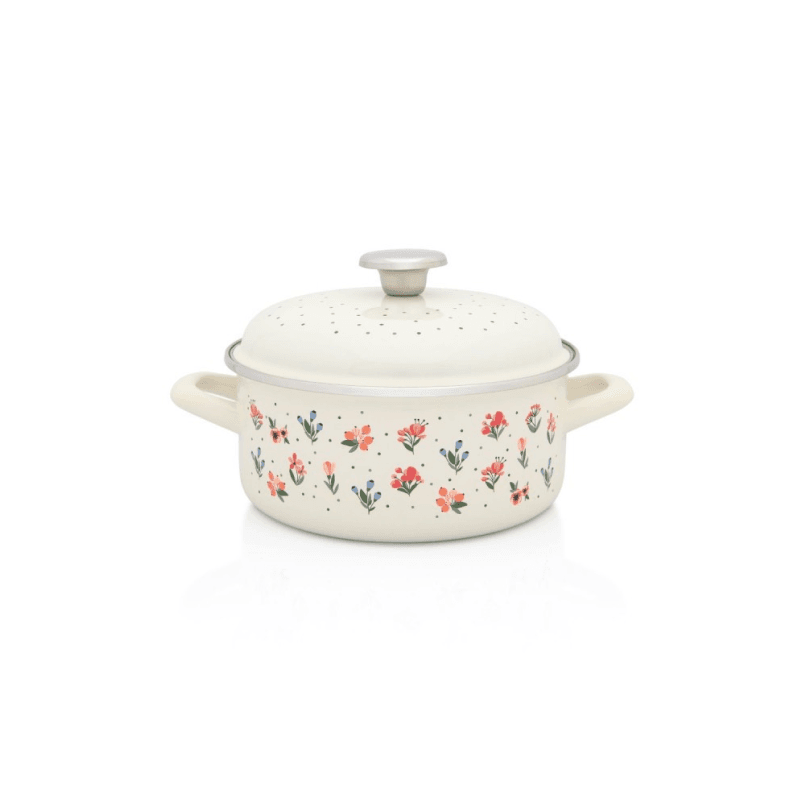 Flowers-Niski-garnek-emaliowany-ze-emaliowana-pokrywka-20-cm-jasnokremowy.png Niski garnek emaliowany 20 cm, 2,75 l, jasnokremowy, kolekcja Flowers - obrazek 1