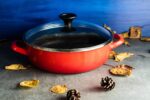 Nieprzywierające emaliowane naczynie do duszenia 26 cm, czerwona, Granit Induction - obrazek 3