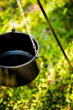 Stelaż uniwersalny do kociołka na ognisko, metalowy, czarny - obrazek 2