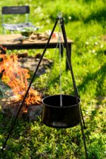 Stelaż uniwersalny do kociołka na ognisko, metalowy, czarny - obrazek 5