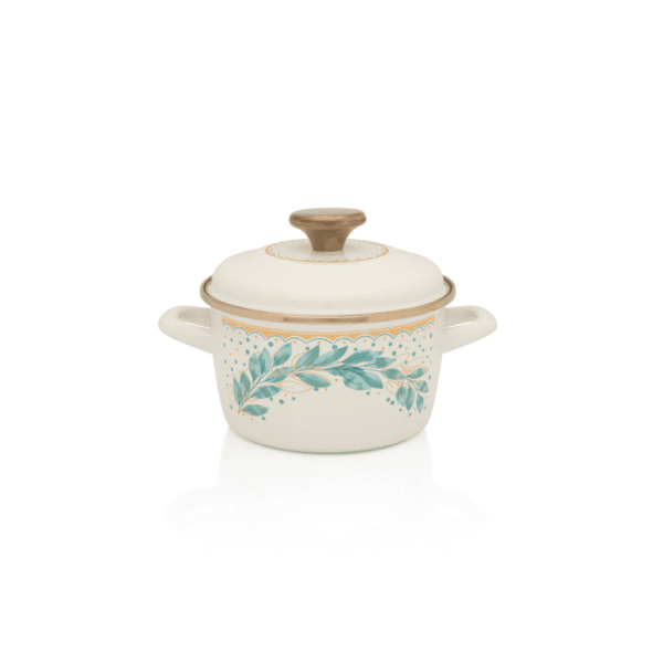Garnek emaliowany z emaliowaną pokrywką, 16 cm 1.9L, jasnokremowy, Green Line