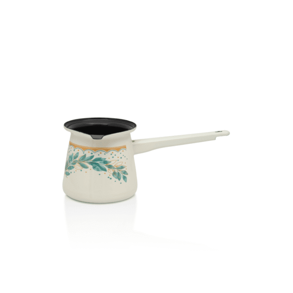 Klasyczny tygielek emaliowany na 4 kawy, 0.4l, jasnokremowy, Green Line