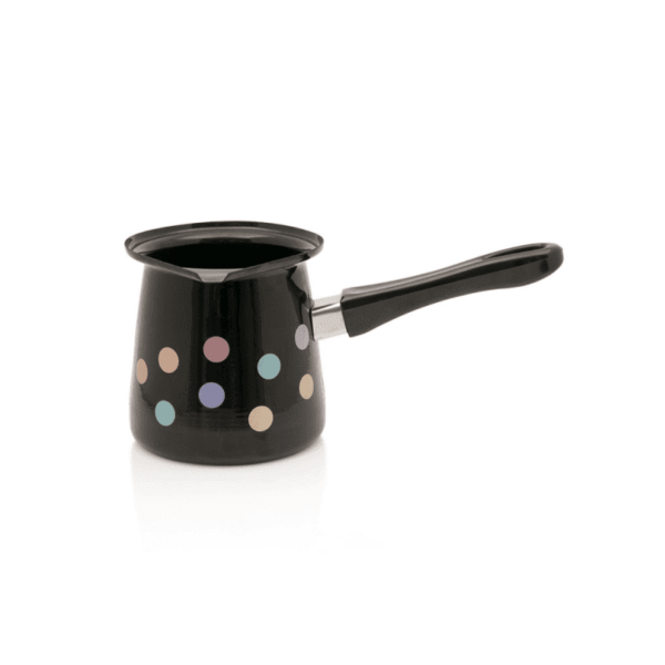 Klasyczny tygielek emaliowany na 12 kaw, 1,2 l, czarny, Pastel Dots