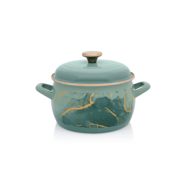 Garnek emaliowany 20 cm 4.2l, miętowy, Marble