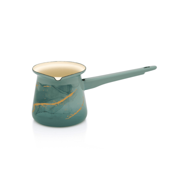 Klasyczny tygielek emaliowany, 0.4l, miętowy, Marble