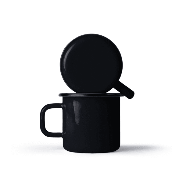 Kubek emaliowany klasyczny, 0.37 l, czarny