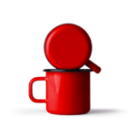 Kubek emaliowany klasyczny, 0.37 l, czerwony