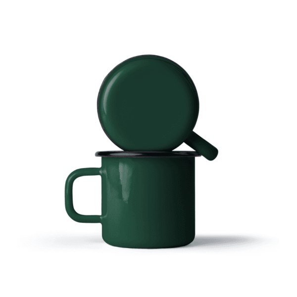 Kubek emaliowany klasyczny, 0.37 l, ciemnozielony