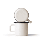 Kubek emaliowany klasyczny, 0.37 l, kremowy