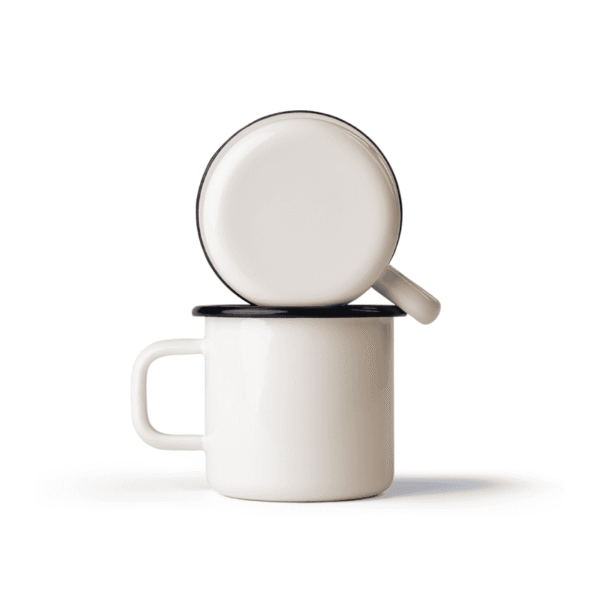 Kubek emaliowany klasyczny, 0.37 l, kremowy