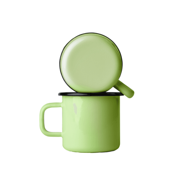 Kubek emaliowany klasyczny, 0.37 l, jasnozielony