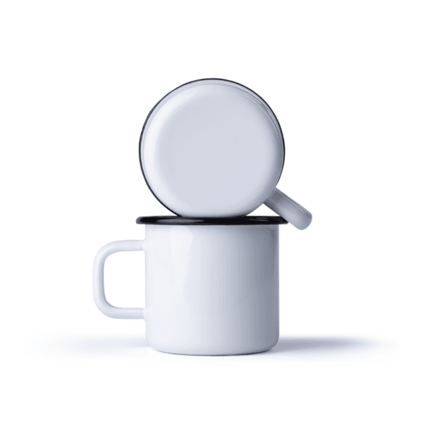 Kubek emaliowany klasyczny, 0.37 l, biały