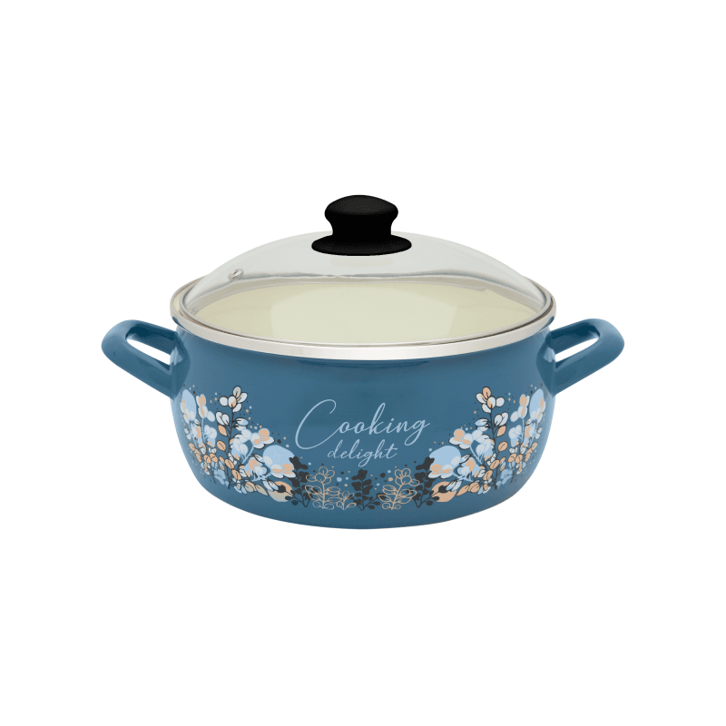 NISKI-GARNEK-EMALIOWANY-24CM-SREDNICY-NIEBIESKI-KOLEKCJA-COOKING-DELIGHT.png Niski garnek emaliowany 24 cm 5 L, ze szklaną pokrywką, niebieski, Cooking Delight - obrazek 1