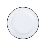 Talerz emaliowany obiadowy vintage, 24 cm, biały