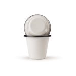 Mały tumbler, kieliszek emaliowany 150 ml, kremowy - obrazek 3