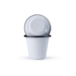 Mały tumbler, kieliszek emaliowany 150 ml, biały - obrazek 3