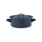 Niski garnek emaliowany 24 cm 4.5L, granatowy, Teget Finska