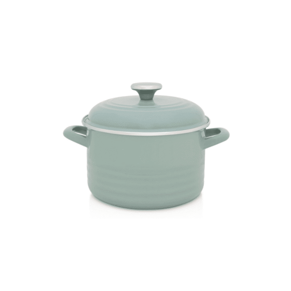 Garnek emaliowany z emaliowaną pokrywką 20 cm, 4 l, jasnozielony, kolekcja Waves