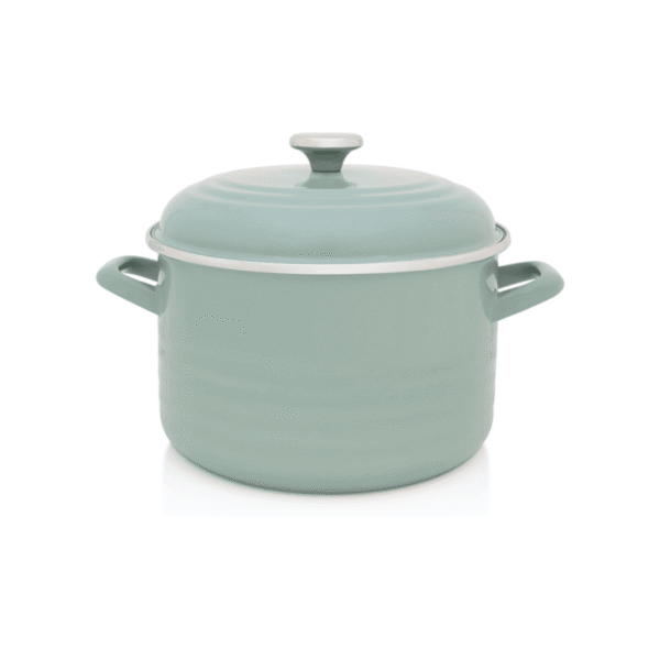 Garnek emaliowany z emaliowaną pokrywką 24 cm, 6,75 l, jasnozielony, kolekcja Waves