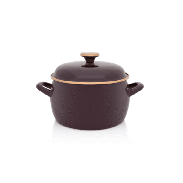 Garnek emaliowany z emaliowaną pokrywką, 20 cm 4.2L, bordowy, Bordeaux