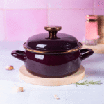 Niski garnek emaliowany 16 cm 1.5L, bordowy, Bordeaux - obrazek 2