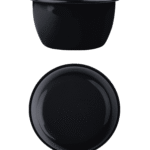 Miska emaliowana klasyczna, 0.6 l, czarna