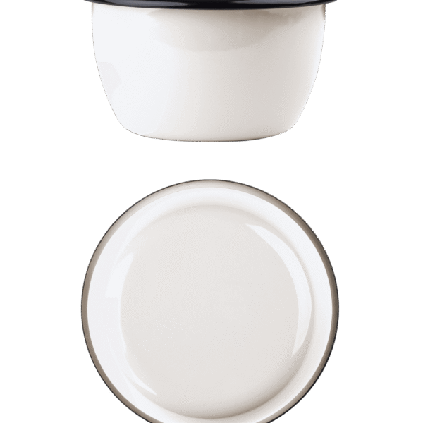 Miska emaliowana klasyczna, 0.6 l, kremowa