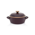 Niski garnek emaliowany z emaliowaną pokrywką 20 cm 2.9L, bordowy, Bordeaux
