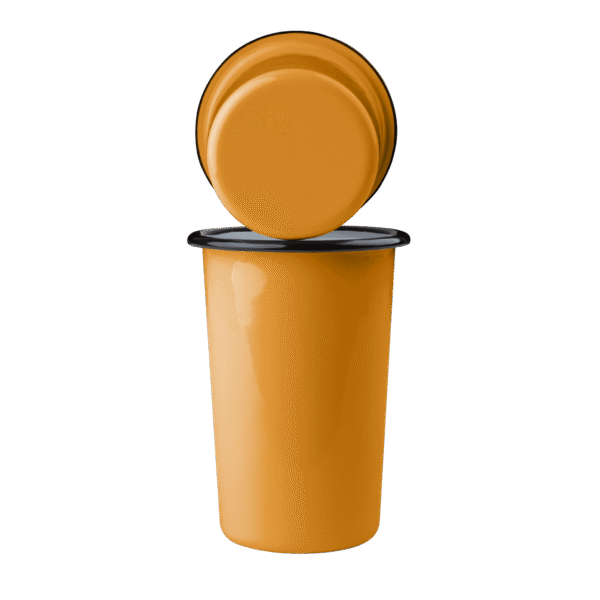 Wysoki tumbler, kubek stożkowy emaliowany 500 ml, morelowy