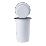 Wysoki tumbler, kubek stożkowy emaliowany 500 ml, biały