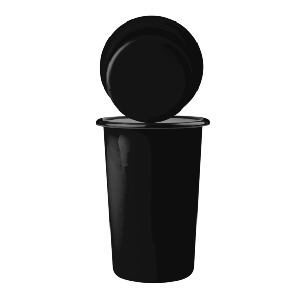 Wysoki tumbler, kubek stożkowy emaliowany 500 ml, czarny