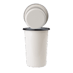 Wysoki tumbler, kubek stożkowy emaliowany 500 ml, kremowy