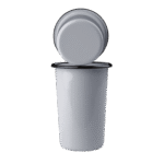 Wysoki tumbler, kubek stożkowy emaliowany 500 ml, szary