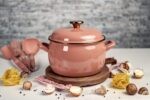 Garnek emaliowany z emaliowaną pokrywką 20 cm, 4,2 l, beżowy, kolekcja Mokka - obrazek 2