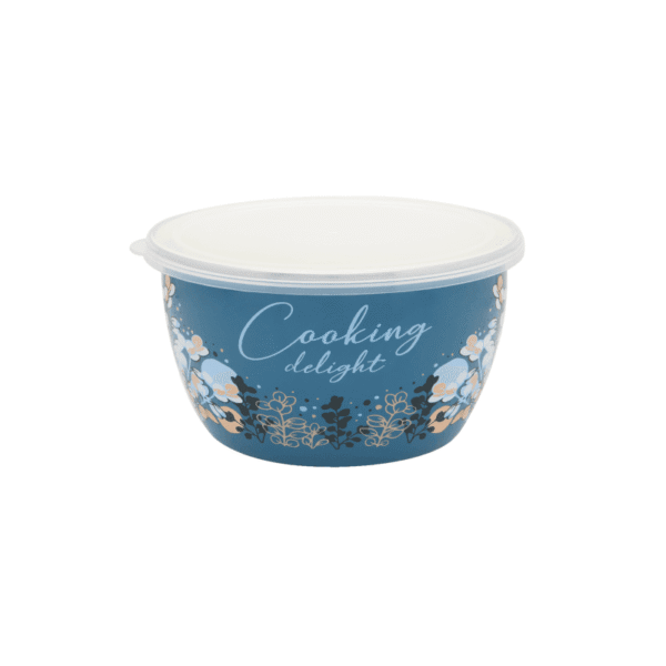 Pojemnik emaliowany z plastikową porkywką 16 cm 1.7 L, niebieski, Cooking Delight