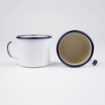ENAMEL COFFEE MUG WITH CREAM INTERIOR | PLAIN