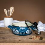 Niski garnek emaliowany 20 cm 2.9 L, ze szklaną pokrywką, niebieski, Cooking Delight - obrazek 2