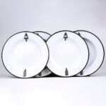 4 ENAMEL DINNER PLATES | ARROW - obrazek 2