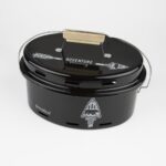 Grill emaliowany przenośny z pokrywką i rusztem - czarny Arrow - obrazek 2