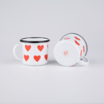 ENAMEL COFFEE MUG BIG HEARTS  | LOVE - obrazek 3