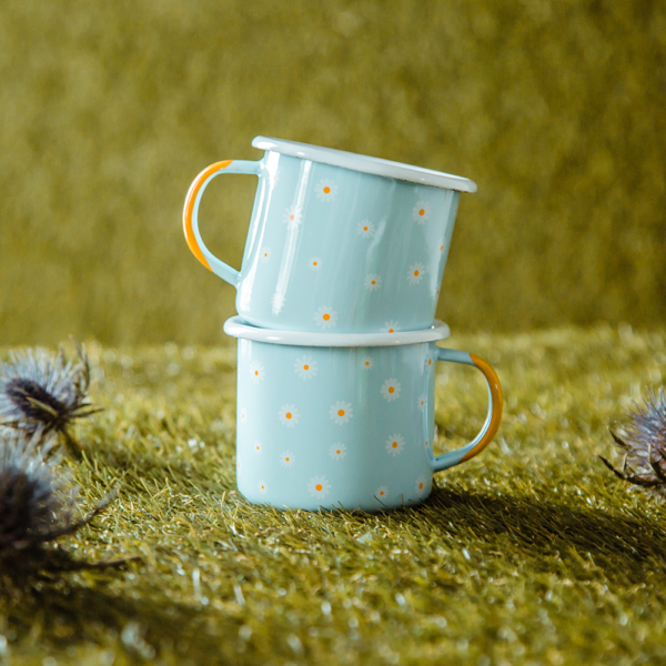 ENAMEL COFFEE FLOWERS MUG | SPRING
